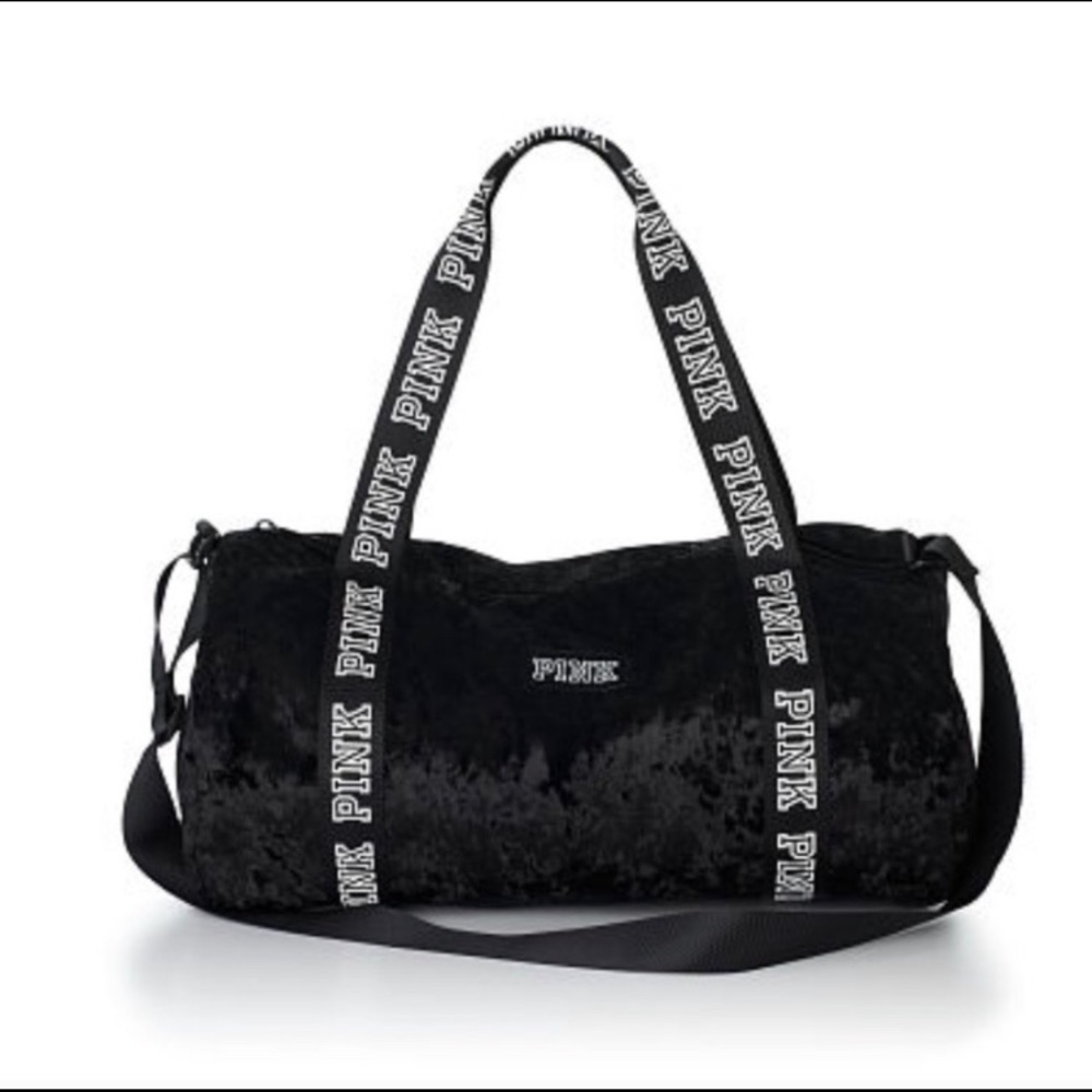 VS PINK brand black/white velvet weekender duffle!